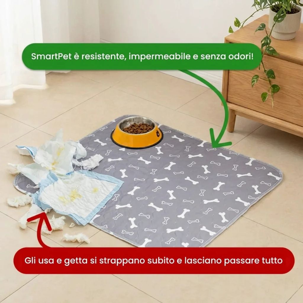 SmartPet - Tappetino igienico, assorbente e lavabile per cani e cuccioli