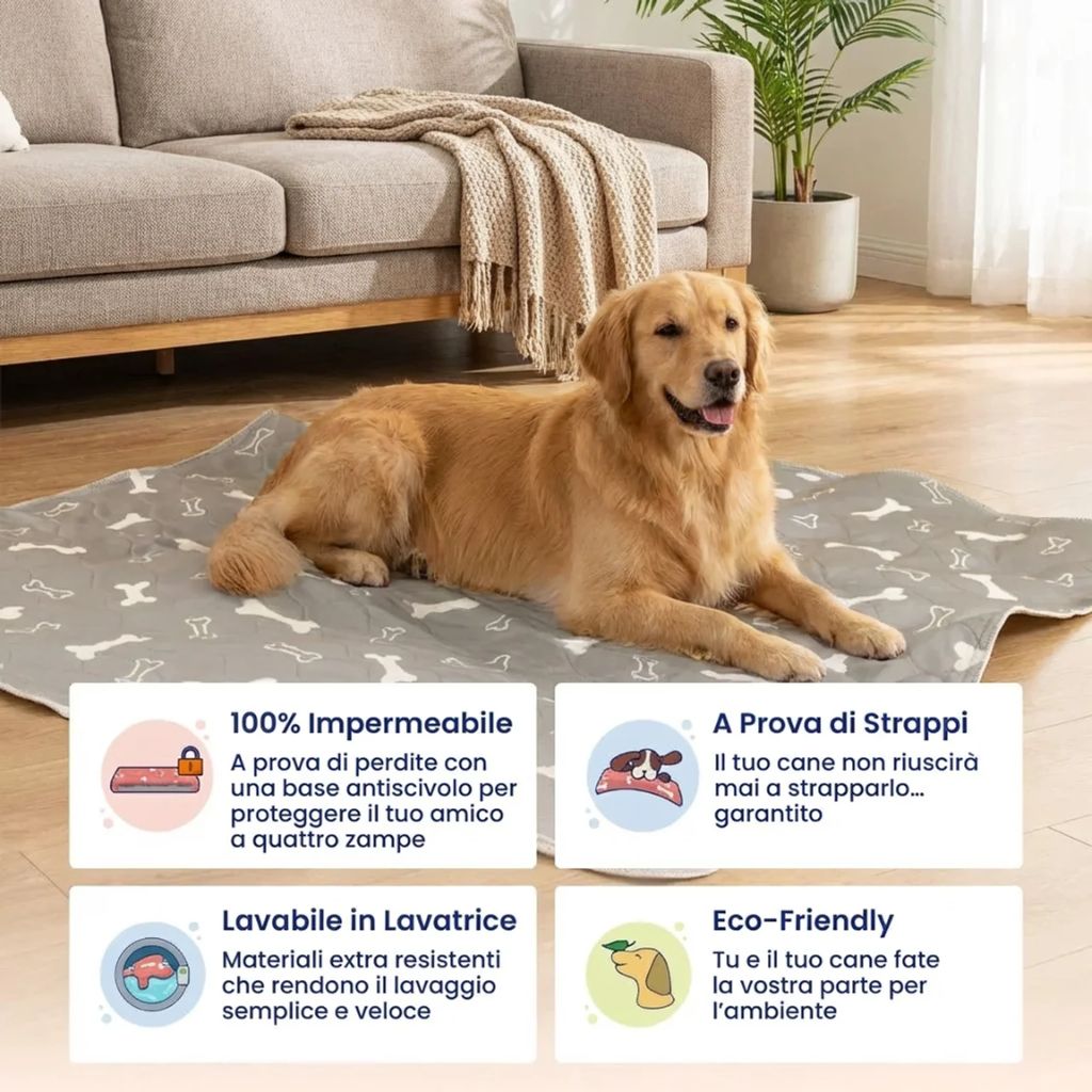 SmartPet - Tappetino igienico, assorbente e lavabile per cani e cuccioli